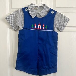 Charming Blue Kids Bodysuit with Embroidered Design